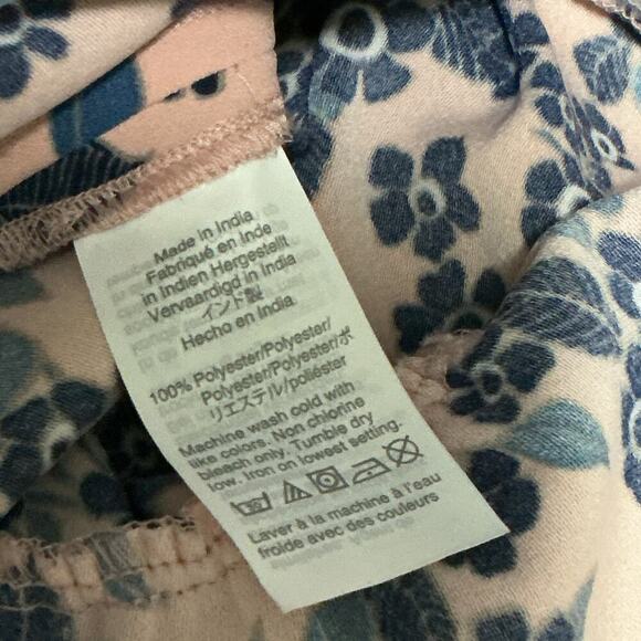 J.Crew Pink Navy Floral Wrap Blouse Peplum Style Long Sleeve Top Size XL - Picture 8 of 15